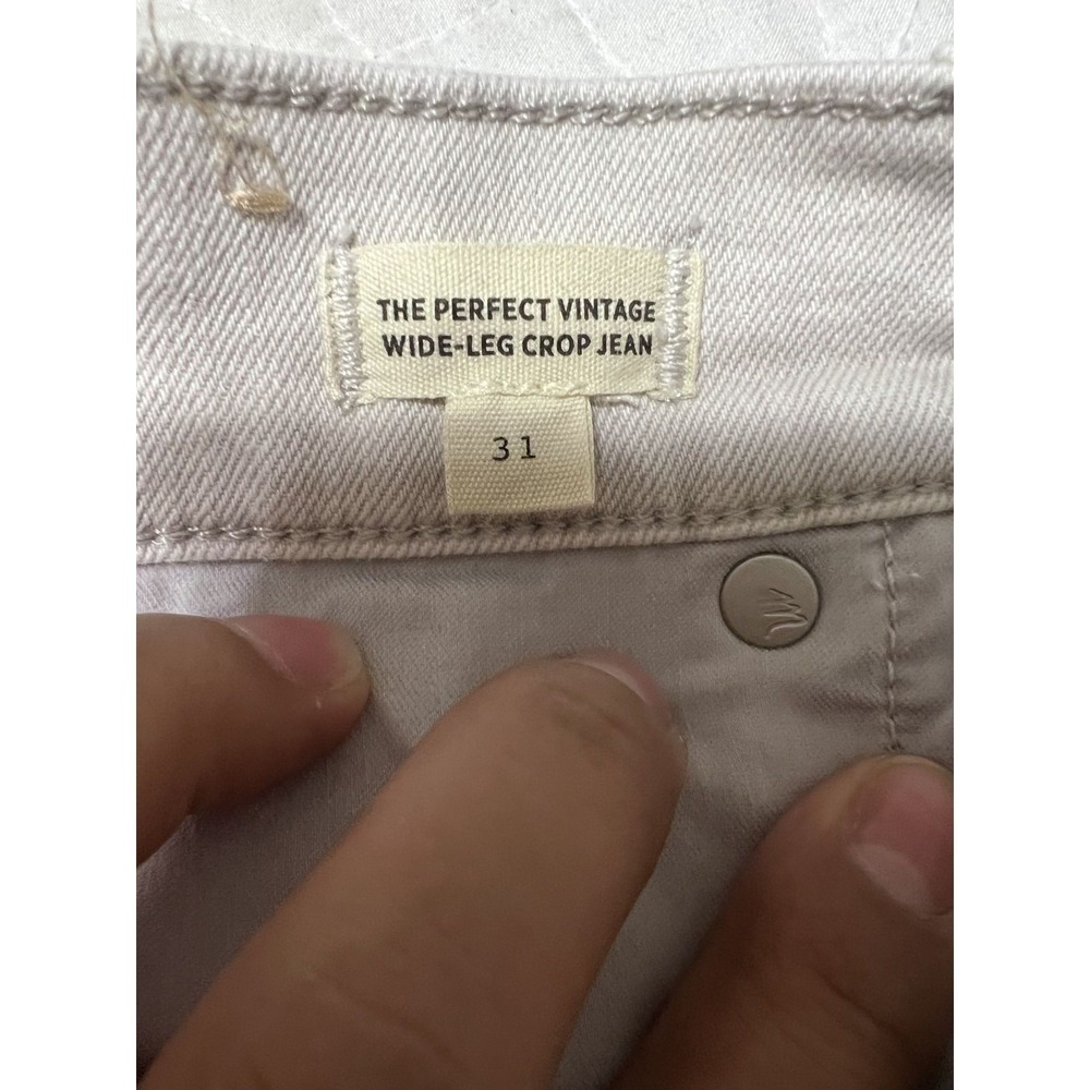 Madewell Light Gray The Perfect Vintage Wide-Leg Crop Jean Size 31 - Picture 9 of 9